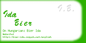 ida bier business card